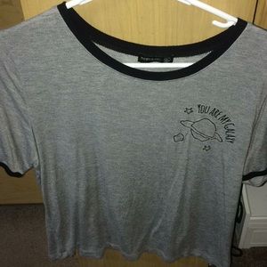 Grey embroidery planet shirt